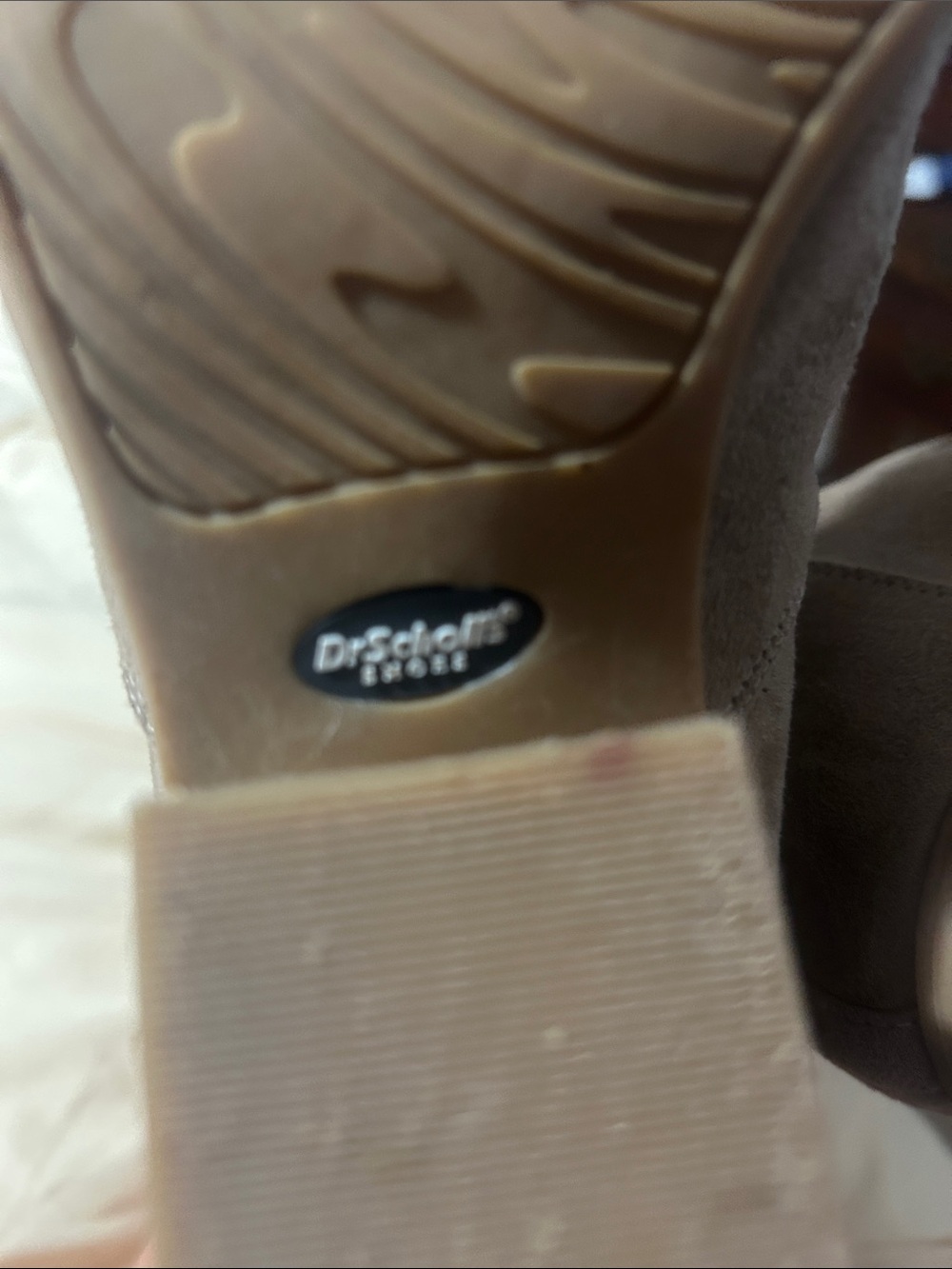 Dr. Scholl's Taupe Suede Ankle Booties with Side Zip - Picture 2 of 7